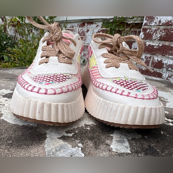Dolce Vita Daran Woven Womens Platform Wedge Sneakers Sz9M *NO INSOLES* - Picture 2 of 14